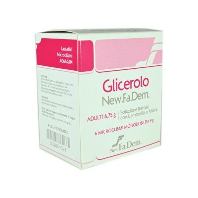 GLICEROLO Camomilla e Malva - 6 Microclismi Monodose da 9 g - Adulti 6,75 g